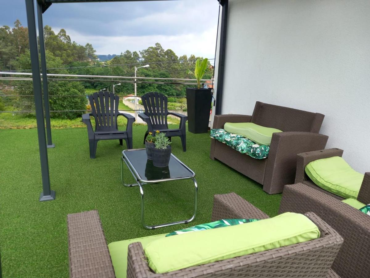 サンティアゴ・デ・コンポステーラCasa Rocha Velha Con Terraza Y Piscina Particularアパートメント エクステリア 写真